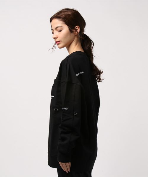 rovtski（ロフトスキー）の「【ビッグシルエット】ASSIST WORK CR SW POCKET（スウェット・レディース・ブラック/ベージュ・MEDIUM/LARGE）」の5枚目の写真