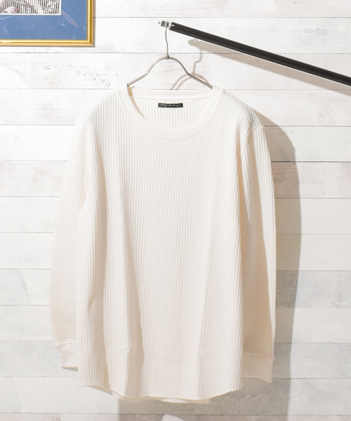 Bling Leads（ブリングリーズ）の「【Bl】ビッグ　ワッフルクルーロンＴ（Tシャツ/カットソー・メンズ・ブラック/グレー/オフホワイト・MEDIUM/LARGE/X-LARGE）」の11枚目の写真