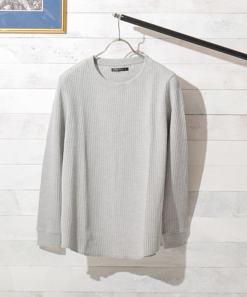 Bling Leads（ブリングリーズ）の「【Bl】ビッグ　ワッフルクルーロンＴ（Tシャツ/カットソー・メンズ・ブラック/グレー/オフホワイト・MEDIUM/LARGE/X-LARGE）」の12枚目の写真