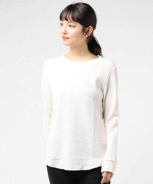 Bling Leads（ブリングリーズ）の「【Bl】ビッグ　ワッフルクルーロンＴ（Tシャツ/カットソー・メンズ・ブラック/グレー/オフホワイト・MEDIUM/LARGE/X-LARGE）」の4枚目の写真