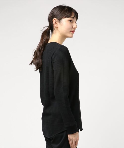 Bling Leads（ブリングリーズ）の「【Bl】ビッグ　ワッフルクルーロンＴ（Tシャツ/カットソー・メンズ・ブラック/グレー/オフホワイト・MEDIUM/LARGE/X-LARGE）」の5枚目の写真