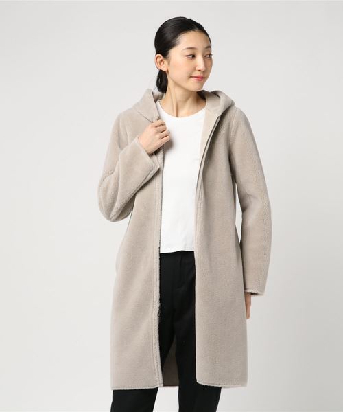 STUDIOUS（ステュディオス）の「リバーシブルフェイクムートンZIPコート 85284505（ダウンジャケット/コート・レディース・ブラック/アイボリー・FREE）」の5枚目の写真