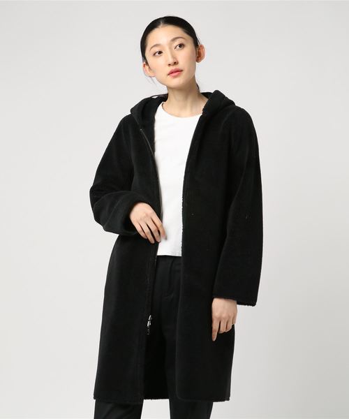 STUDIOUS（ステュディオス）の「リバーシブルフェイクムートンZIPコート 85284505（ダウンジャケット/コート・レディース・ブラック/アイボリー・FREE）」の4枚目の写真