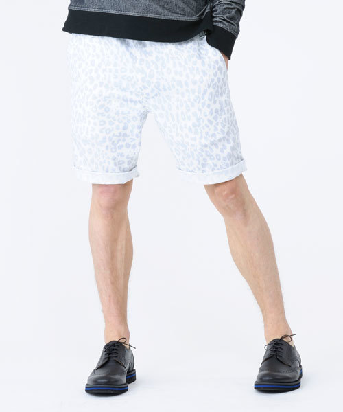 HAMNETT（ハムネット）の「【HAMNETT】 レオパードプリントオックス / ショートパンツ（スラックス・メンズ・ネイビー/ホワイト・LL/M/L）」の2枚目の写真