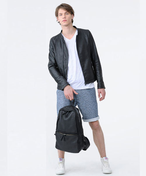 HAMNETT（ハムネット）の「【HAMNETT】 レオパードプリントオックス / ショートパンツ（スラックス・メンズ・ネイビー/ホワイト・LL/M/L）」の7枚目の写真