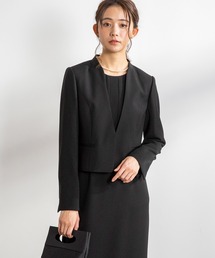 form forma | Ｖネックジャケット＆タイトワンピース　ブラックフォーマルセットアップスーツ(スーツセット)