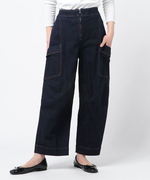 MUVEIL WORK（ミュベールワーク）の「【MUVEIL WORK】ボリュームデニムパンツ（デニムパンツ・レディース・ホワイト/ネイビー/ブルー・38/36）」の6枚目の写真