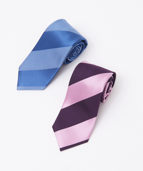 ABAHOUSE（アバハウス）の「【Recency of Mine】2段ストライプタイ（ネクタイ・メンズ・ブルー/ワイン・フリー）」の3枚目の写真