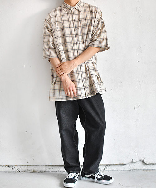 PairPair（ペアペア）の「チェック柄ビッグシルエットシャツ（シャツ/ブラウス・メンズ・ネイビー/アイボリー・FREE）」の15枚目の写真