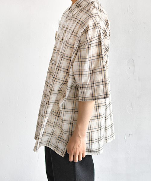 PairPair（ペアペア）の「チェック柄ビッグシルエットシャツ（シャツ/ブラウス・メンズ・ネイビー/アイボリー・FREE）」の3枚目の写真