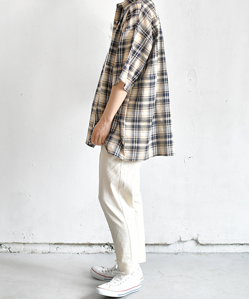 PairPair（ペアペア）の「チェック柄ビッグシルエットシャツ（シャツ/ブラウス・メンズ・ネイビー/アイボリー・FREE）」の18枚目の写真