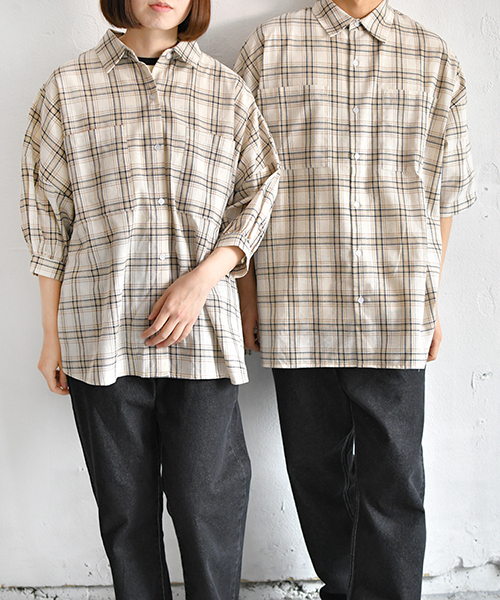 PairPair（ペアペア）の「チェック柄ビッグシルエットシャツ（シャツ/ブラウス・メンズ・ネイビー/アイボリー・FREE）」の21枚目の写真