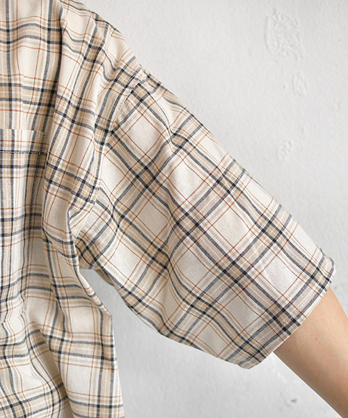 PairPair（ペアペア）の「チェック柄ビッグシルエットシャツ（シャツ/ブラウス・メンズ・ネイビー/アイボリー・FREE）」の12枚目の写真