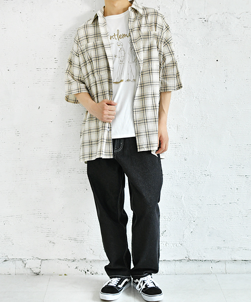 PairPair（ペアペア）の「チェック柄ビッグシルエットシャツ（シャツ/ブラウス・メンズ・ネイビー/アイボリー・FREE）」の22枚目の写真