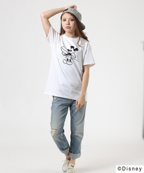 Chillax チラックス の 半袖tシャツ Chillax ミッキーマウス ロゴt サーフf Tシャツ カットソー Wear