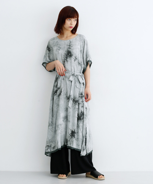 タイダイ染めワンピース1853 ワンピース Merlot メルロー のファッション