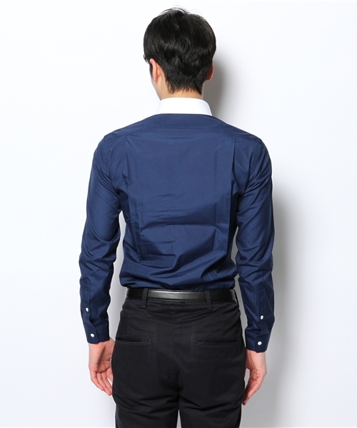 NANO universe（ナノユニバース）の「トーマスメイソンクレリックシャツ（シャツ/ブラウス・メンズ・ネイビー・37/38/41/39）」の3枚目の写真