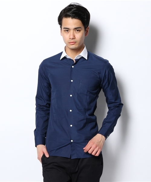 NANO universe（ナノユニバース）の「トーマスメイソンクレリックシャツ（シャツ/ブラウス・メンズ・ネイビー・37/38/41/39）」の4枚目の写真