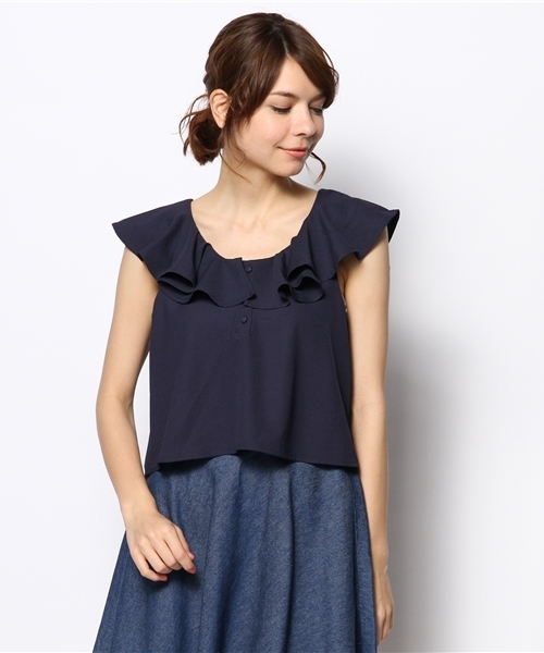 Kastane（カスタネ）の「【Kastane】BACKクロスタンクブラウス（シャツ/ブラウス・レディース・イエロー/ライトベージュ/ネイビー/レッド・FREE）」の9枚目の写真