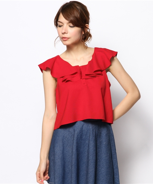 Kastane（カスタネ）の「【Kastane】BACKクロスタンクブラウス（シャツ/ブラウス・レディース・イエロー/ライトベージュ/ネイビー/レッド・FREE）」の10枚目の写真