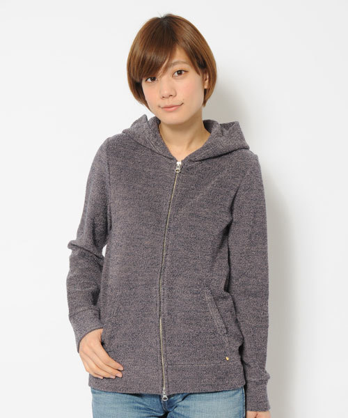 MILKFED.（ミルクフェド）の「MARBLE ZIP UP HOODY　（パーカー/ジップアップ/ワッペン）（パーカー・レディース・ピンク/ライトパープル/ネイビー・SMALL/MEDIUM）」の3枚目の写真