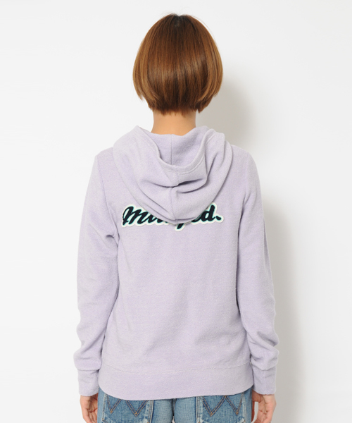 MILKFED.（ミルクフェド）の「MARBLE ZIP UP HOODY　（パーカー/ジップアップ/ワッペン）（パーカー・レディース・ピンク/ライトパープル/ネイビー・SMALL/MEDIUM）」の8枚目の写真