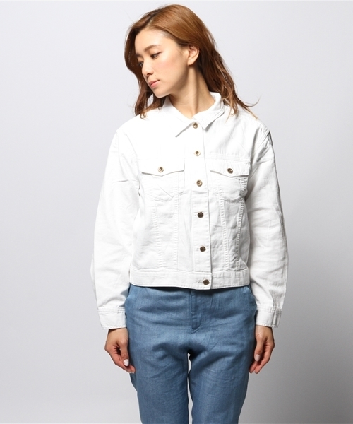 ROSE BUD（ローズバッド）の「LJ-14118 WESTERN JACKET（デニムジャケット・レディース・ホワイト/ダークブルー・ONE SIZE）」の3枚目の写真