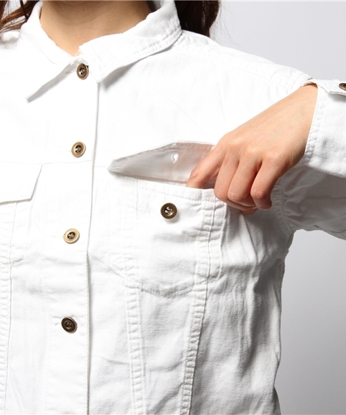 ROSE BUD（ローズバッド）の「LJ-14118 WESTERN JACKET（デニムジャケット・レディース・ホワイト/ダークブルー・ONE SIZE）」の6枚目の写真