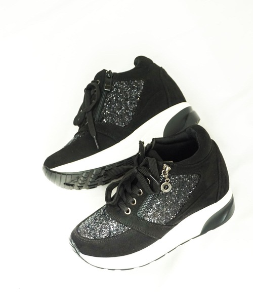 セール Sugar Sugar グリッター厚底レースアップスニーカー スニーカー Sugar Sugar シュガーシュガー のファッション通販 Zozotown