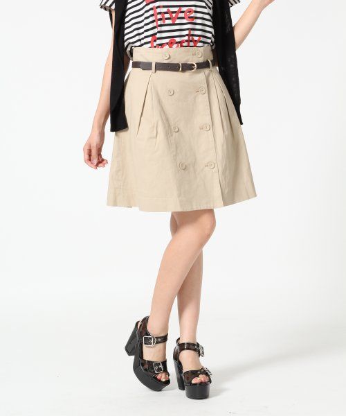 Heather(ヘザー)の「ベルトツキトレンチスカート 548043(スカート・レディース・アイボリー/ベージュ/ネイビー・SMALL/MEDIUM)」の2枚目の写真