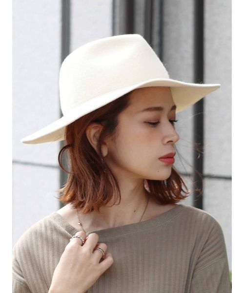 Ungrid(アングリッド)の「フェルトHAT(ハット・レディース・アイボリー/ヘザーグレー・FREE)」の2枚目の写真
