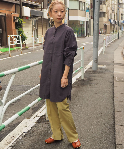 tiptop（ティップトップ）の「バンドカラーシャツチュニック（シャツ/ブラウス・レディース・ブラック/ベージュ/オフホワイト/アイボリー/C/B/A・FREE）」の17枚目の写真