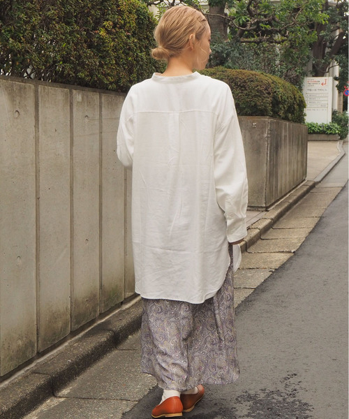 tiptop（ティップトップ）の「バンドカラーシャツチュニック（シャツ/ブラウス・レディース・ブラック/ベージュ/オフホワイト/アイボリー/C/B/A・FREE）」の12枚目の写真