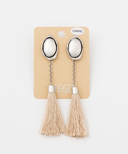 WEGO（ウィゴー）の「WEGO/タッセルメタルイヤリング（イヤリング・レディース・ベージュ/ブラック・FREE）」の10枚目の写真