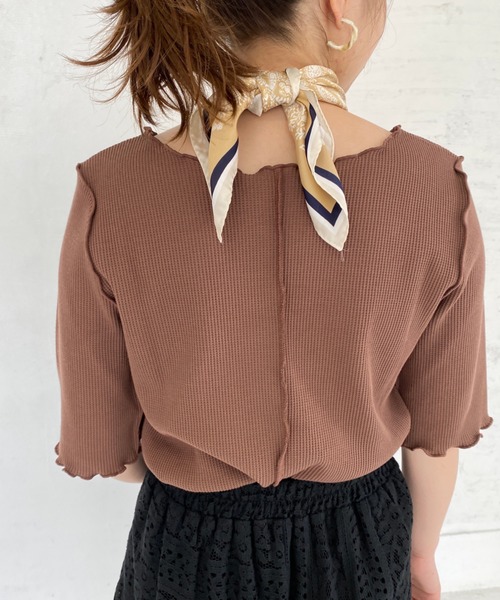 archives（アルシーヴ）の「アウトロックワッフルプルオーバー（Tシャツ/カットソー・レディース・オフホワイト/グリーン/ブルー/モカ/レンガ/ブラック・MEDIUM）」の6枚目の写真