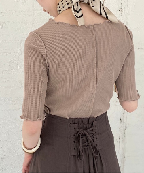 archives（アルシーヴ）の「アウトロックワッフルプルオーバー（Tシャツ/カットソー・レディース・オフホワイト/グリーン/ブルー/モカ/レンガ/ブラック・MEDIUM）」の3枚目の写真