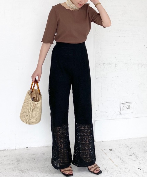 archives（アルシーヴ）の「アウトロックワッフルプルオーバー（Tシャツ/カットソー・レディース・オフホワイト/グリーン/ブルー/モカ/レンガ/ブラック・MEDIUM）」の8枚目の写真