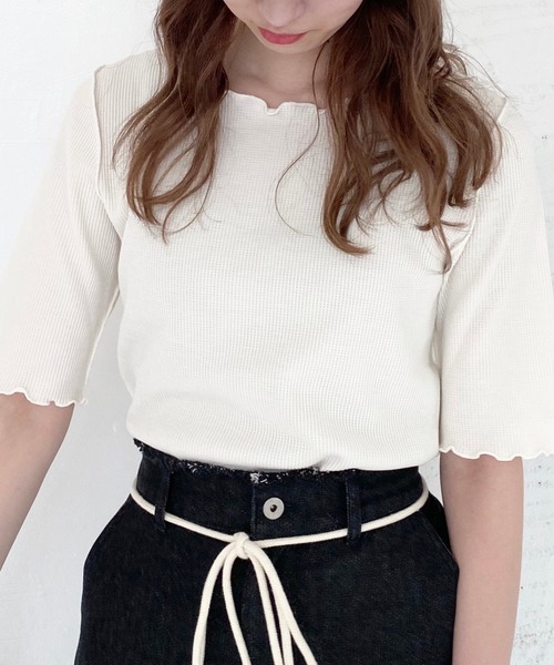 archives（アルシーヴ）の「アウトロックワッフルプルオーバー（Tシャツ/カットソー・レディース・オフホワイト/グリーン/ブルー/モカ/レンガ/ブラック・MEDIUM）」の11枚目の写真