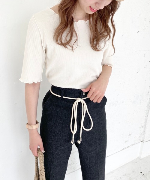 archives（アルシーヴ）の「アウトロックワッフルプルオーバー（Tシャツ/カットソー・レディース・オフホワイト/グリーン/ブルー/モカ/レンガ/ブラック・MEDIUM）」の10枚目の写真