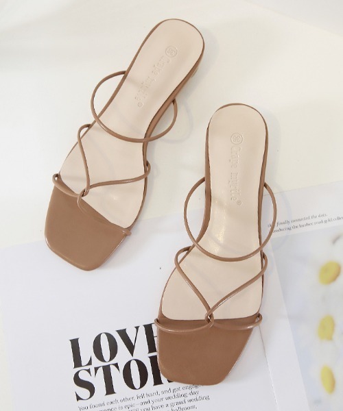 Futier land（フューティアランド）の「スクエアトゥストラップフラットサンダル（サンダル・レディース・ホワイト/ブラウン/ミント/イエロー/ブルー/ブラック・40/38/39/36/37）」の3枚目の写真