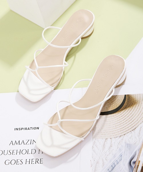 Futier land（フューティアランド）の「スクエアトゥストラップフラットサンダル（サンダル・レディース・ホワイト/ブラウン/ミント/イエロー/ブルー/ブラック・40/38/39/36/37）」の11枚目の写真
