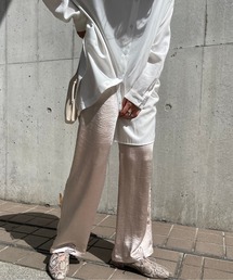 Ambre Neige | サテンイージーパンツ／ウエストゴムワイドパンツ／【WEB/EC限定商品】(その他パンツ)