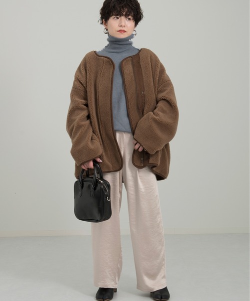 Ambre Neige（アンブルネージュ）の「サテンイージーパンツ／ウエストゴムワイドパンツ／【WEB/EC限定商品】（その他パンツ・レディース・カーキ/アイボリー/モカ・FREE）」の20枚目の写真