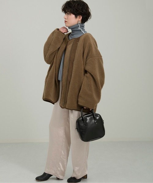 Ambre Neige（アンブルネージュ）の「サテンイージーパンツ／ウエストゴムワイドパンツ／【WEB/EC限定商品】（その他パンツ・レディース・カーキ/アイボリー/モカ・FREE）」の18枚目の写真