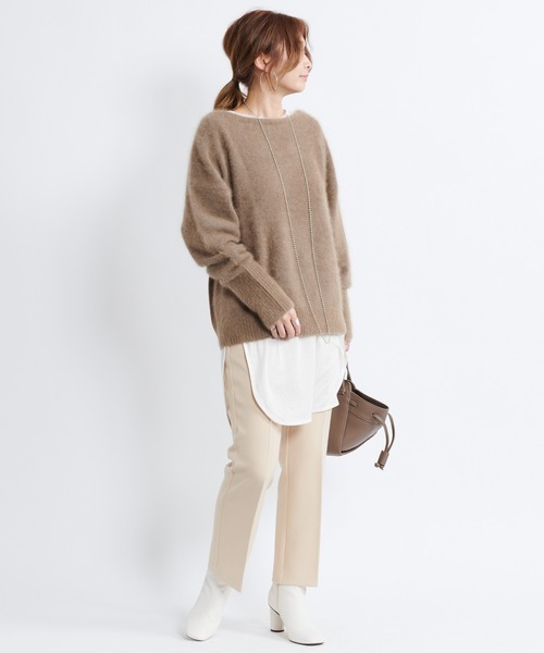 DouDou（ドゥドゥ）の「イージー9丈センプレパンツ（その他パンツ・レディース・ブラック/ブラウン/キナリ・38/36）」の14枚目の写真