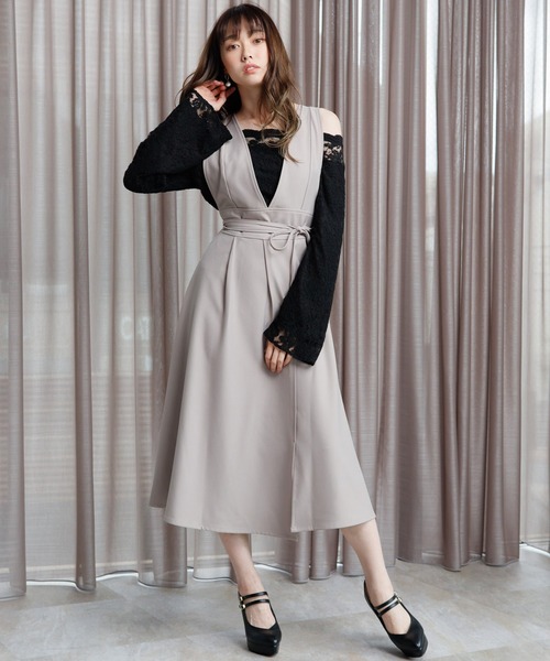 LIP SERVICE チュールフレアジャンスカワンピース Sサイズ LIP