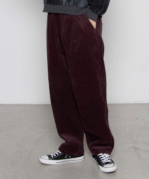 WEGO(ウィゴー)の「WEGO/コーデュロイワイドパンツ(スラックス・メンズ・ブラック/ブラウン/アイボリー/パープル系その他・MEDIUM/LARGE)」の1枚目の写真