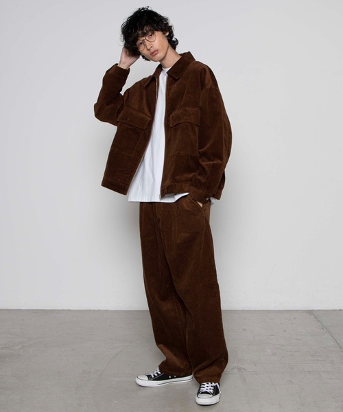 WEGO(ウィゴー)の「WEGO/コーデュロイワイドパンツ(スラックス・メンズ・ブラック/ブラウン/アイボリー/パープル系その他・MEDIUM/LARGE)」の16枚目の写真