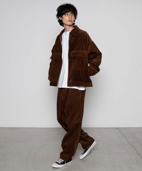 WEGO(ウィゴー)の「WEGO/コーデュロイワイドパンツ(スラックス・メンズ・ブラック/ブラウン/アイボリー/パープル系その他・MEDIUM/LARGE)」の7枚目の写真