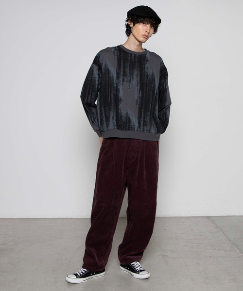 WEGO(ウィゴー)の「WEGO/コーデュロイワイドパンツ(スラックス・メンズ・ブラック/ブラウン/アイボリー/パープル系その他・MEDIUM/LARGE)」の12枚目の写真